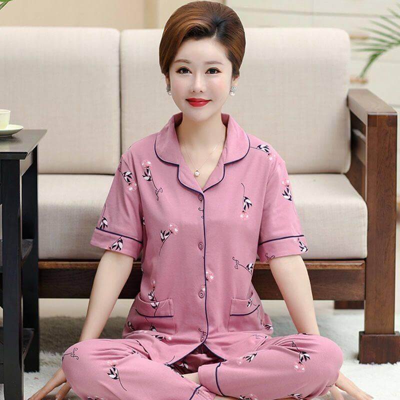 Đồ ngủ nữ pijama ngắn tay có thiết kế hiện đại