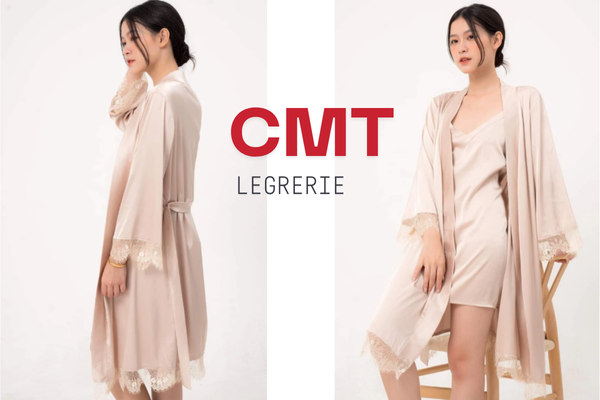 Váy ngủ vintage kèm áo choàng