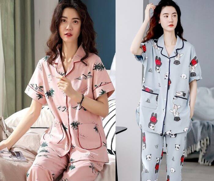 Đồ ngủ nữ pijama ngắn tay mùa bè